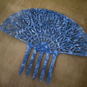 Blue Decorative Hair Comb